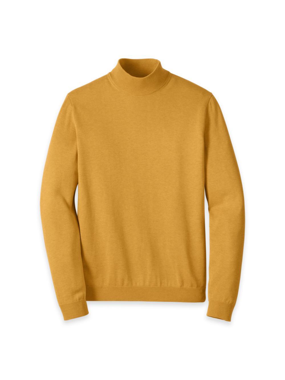 Supima Cotton Mock Neck Sweater - Mustard Product Image