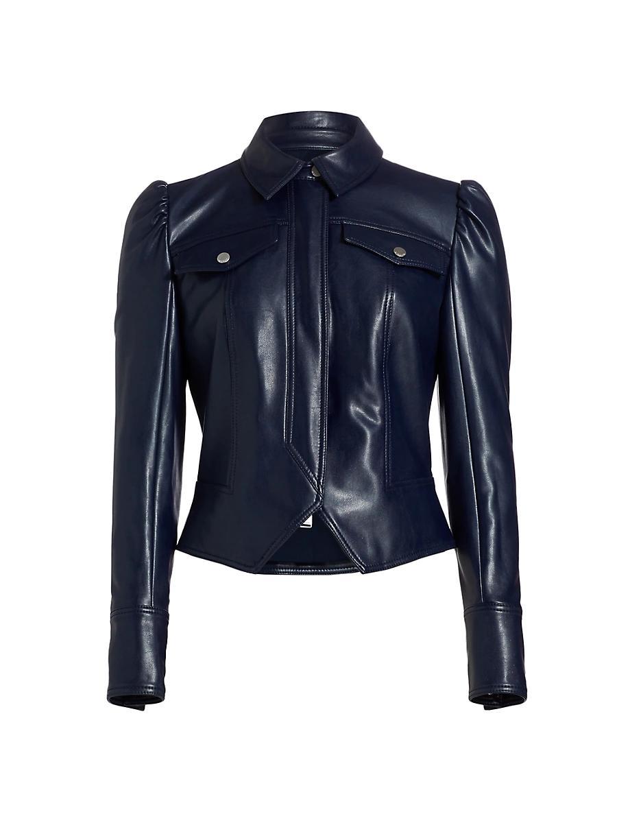 Womens Wyatt Faux Leather Zip-Front Jacket Product Image