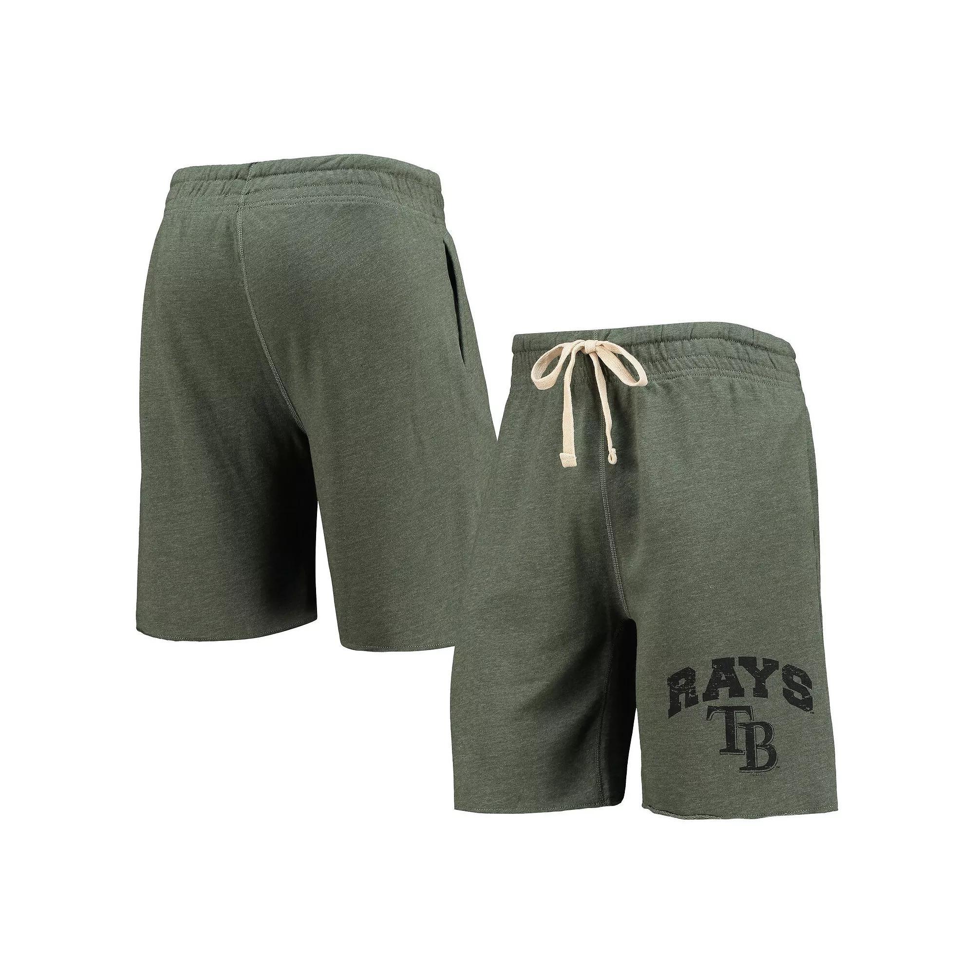 Men's Concepts Sport Green Tampa Bay Rays Mainstream Logo Terry Tri-Blend Shorts, Size: Small Product Image