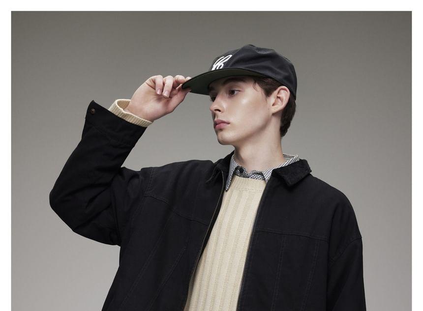 Corduroy-Collar Overfit Polo Jacket Product Image