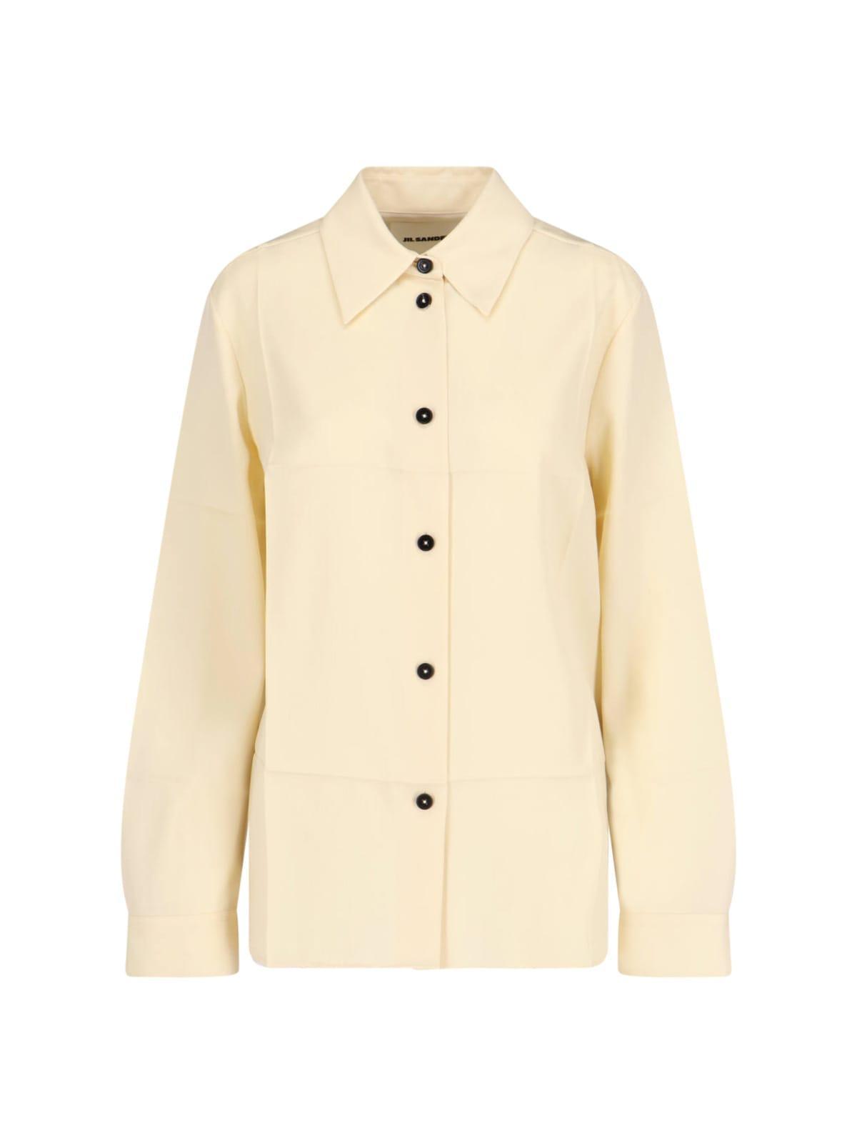 JIL SANDER Woman Jacket Light Yellow Size 6 Cotton Product Image