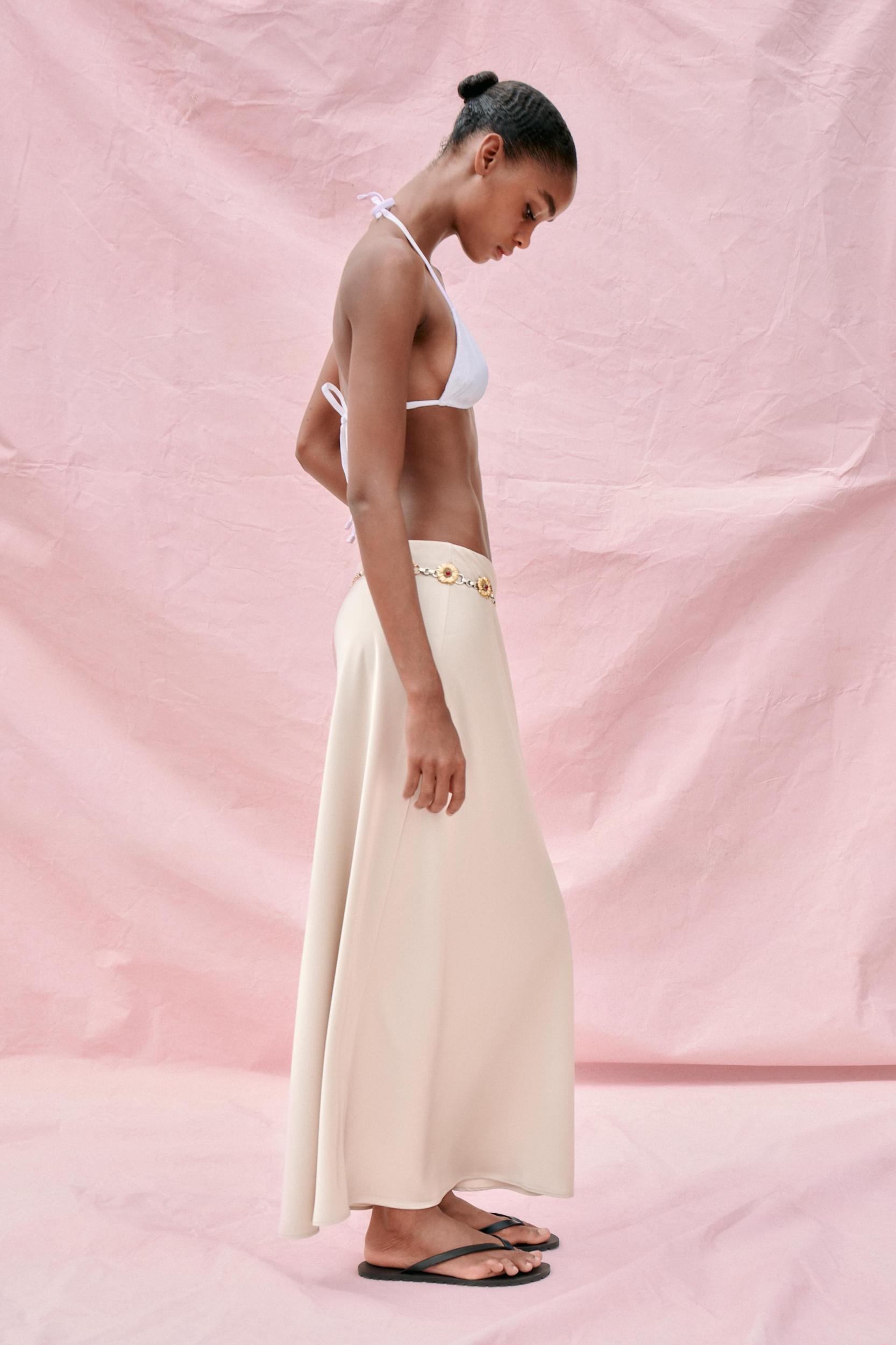 SATIN MIDI SKIRT Product Image