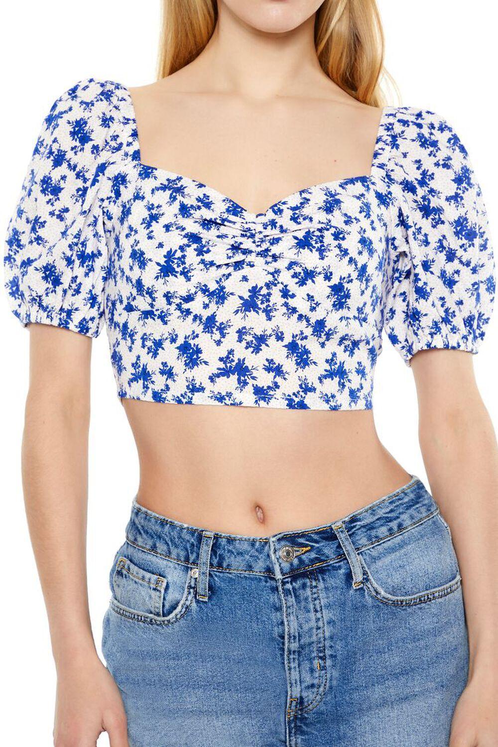 Floral Print Sweetheart Crop Top | Forever 21 Product Image