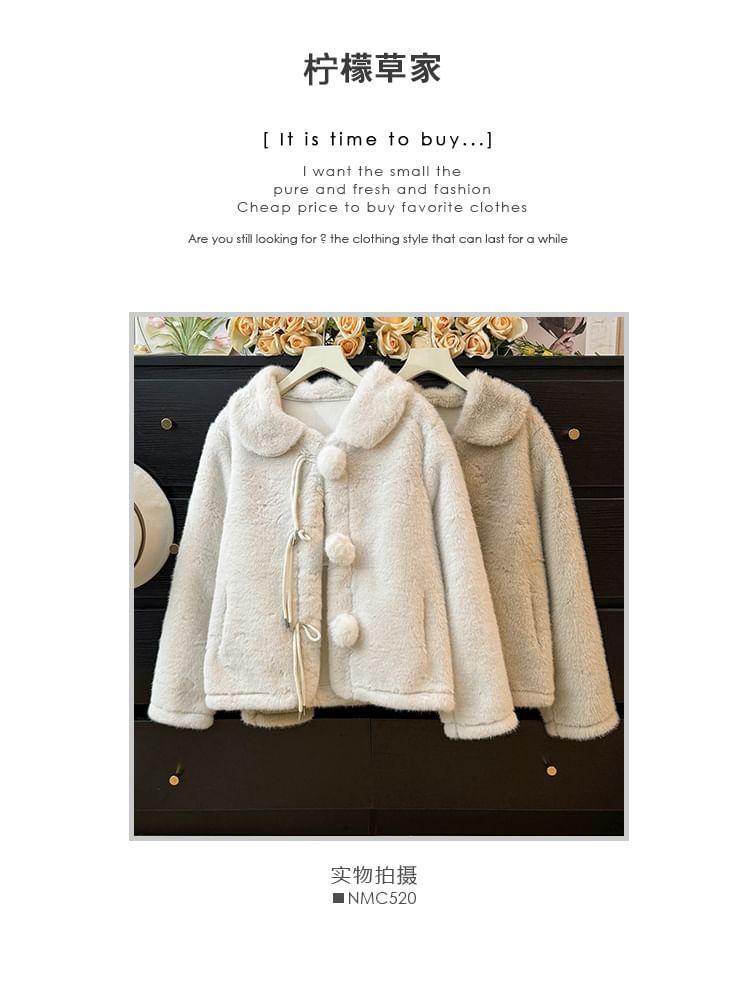 Collared Faux-Fur Coat Product Image