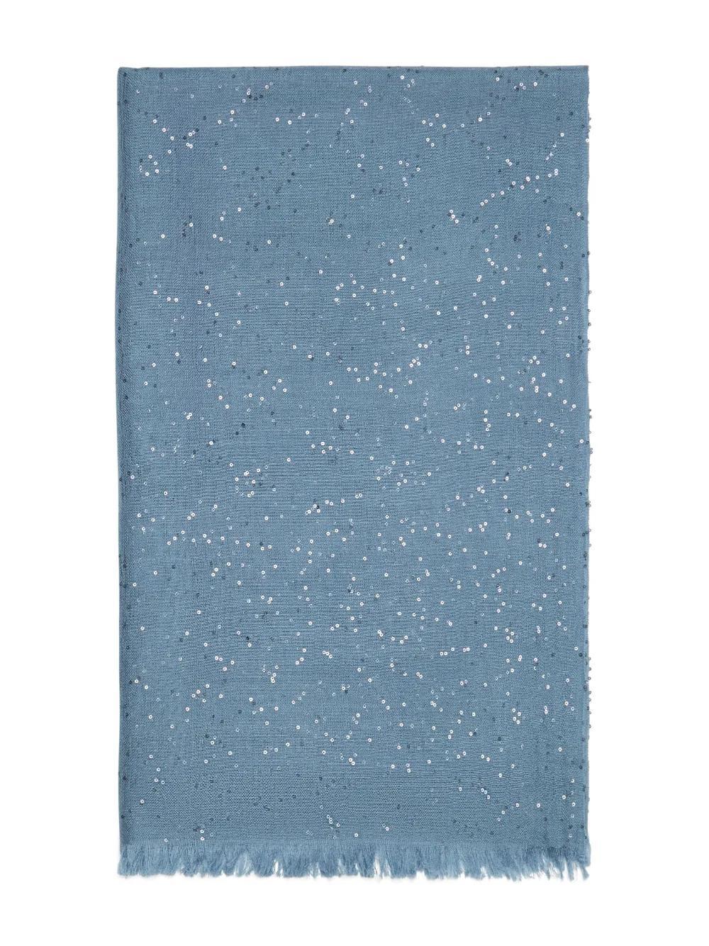 BRUNELLO CUCINELLI Sequinned Scarf In Blue Product Image