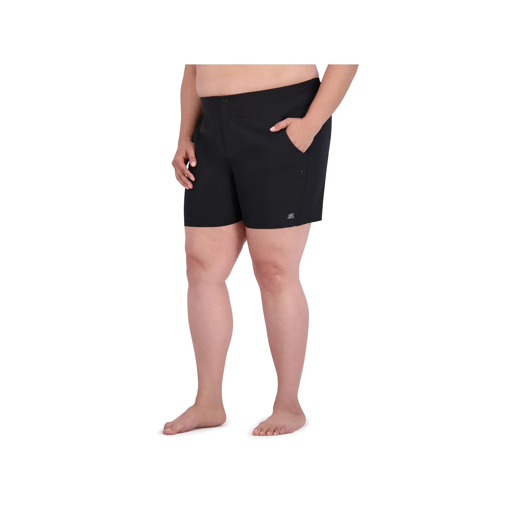 Plus Size ZeroXposur UPF 30+ Hybrid Swim Shorts, Women's, Size: 1XL, Liquorice Product Image