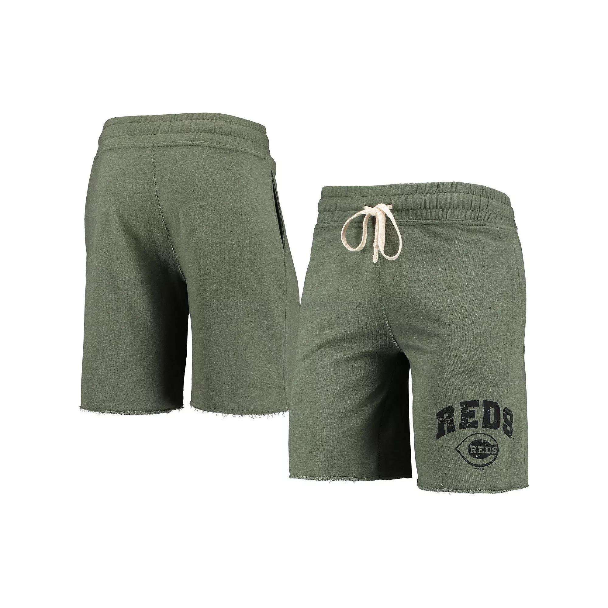 Men's Concepts Sport Heathered Olive Cincinnati Reds Mainstream Tri-Blend Shorts,  Product Image