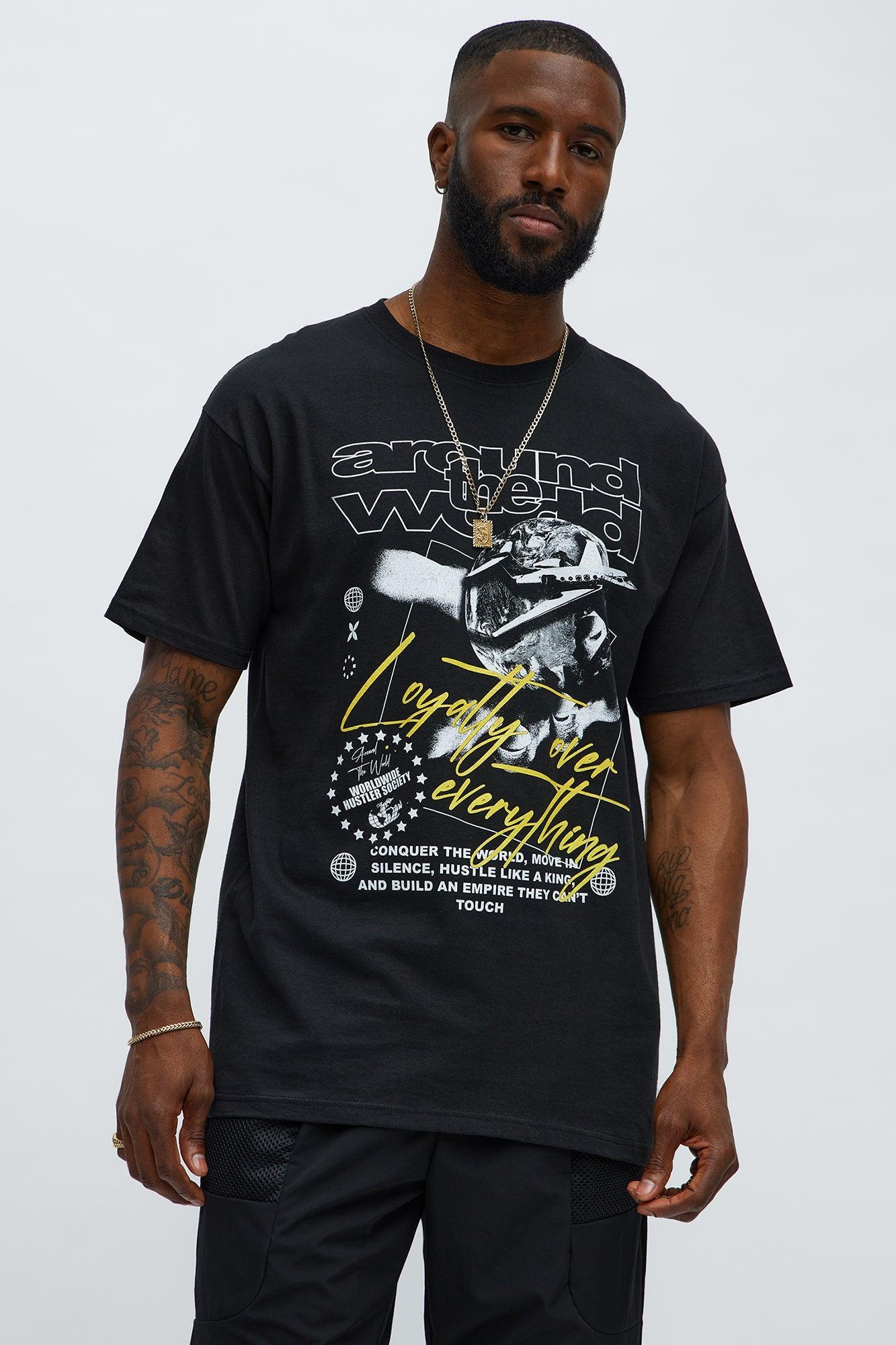 Around The World Hustle Short Sleeve Tee - Black Male Product Image