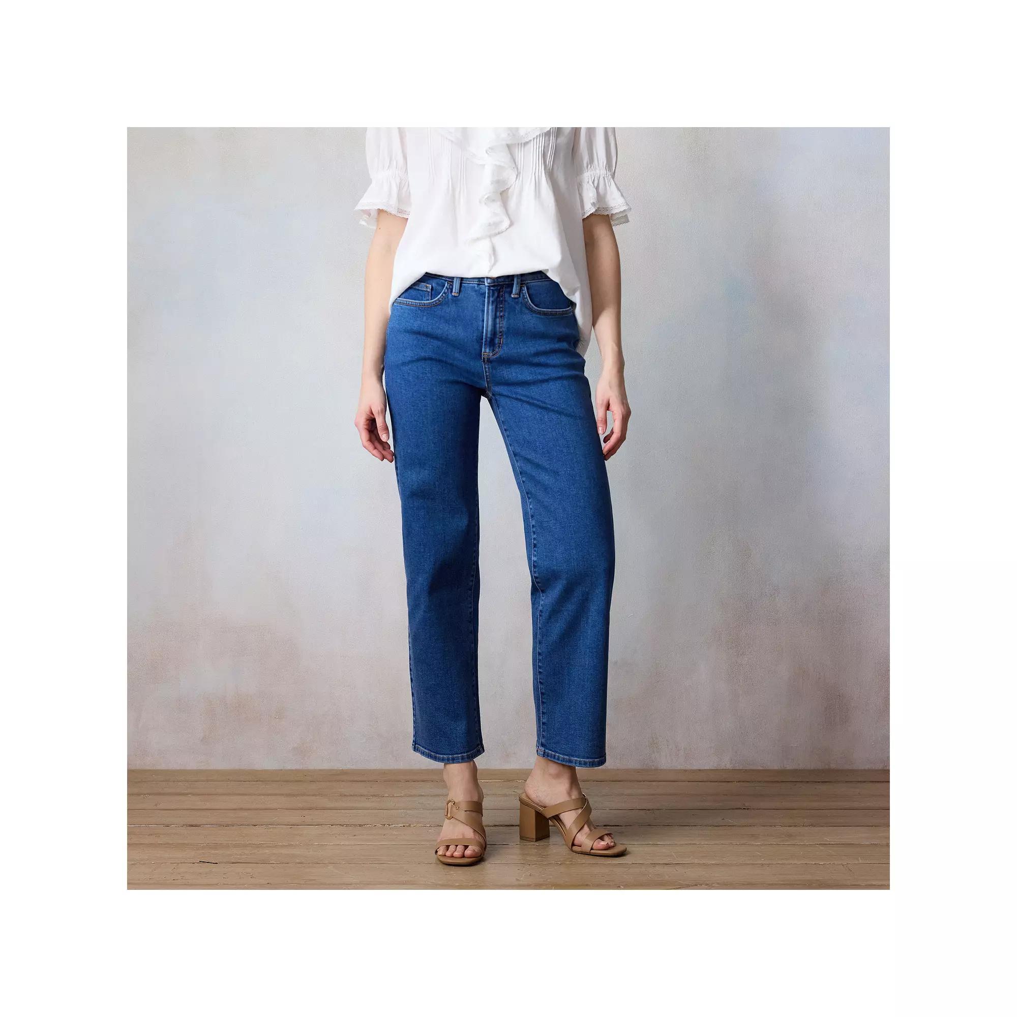 Women's LC Lauren Conrad Super High-Rise True Straight Jeans, Size: 10, Hazel Blue Product Image