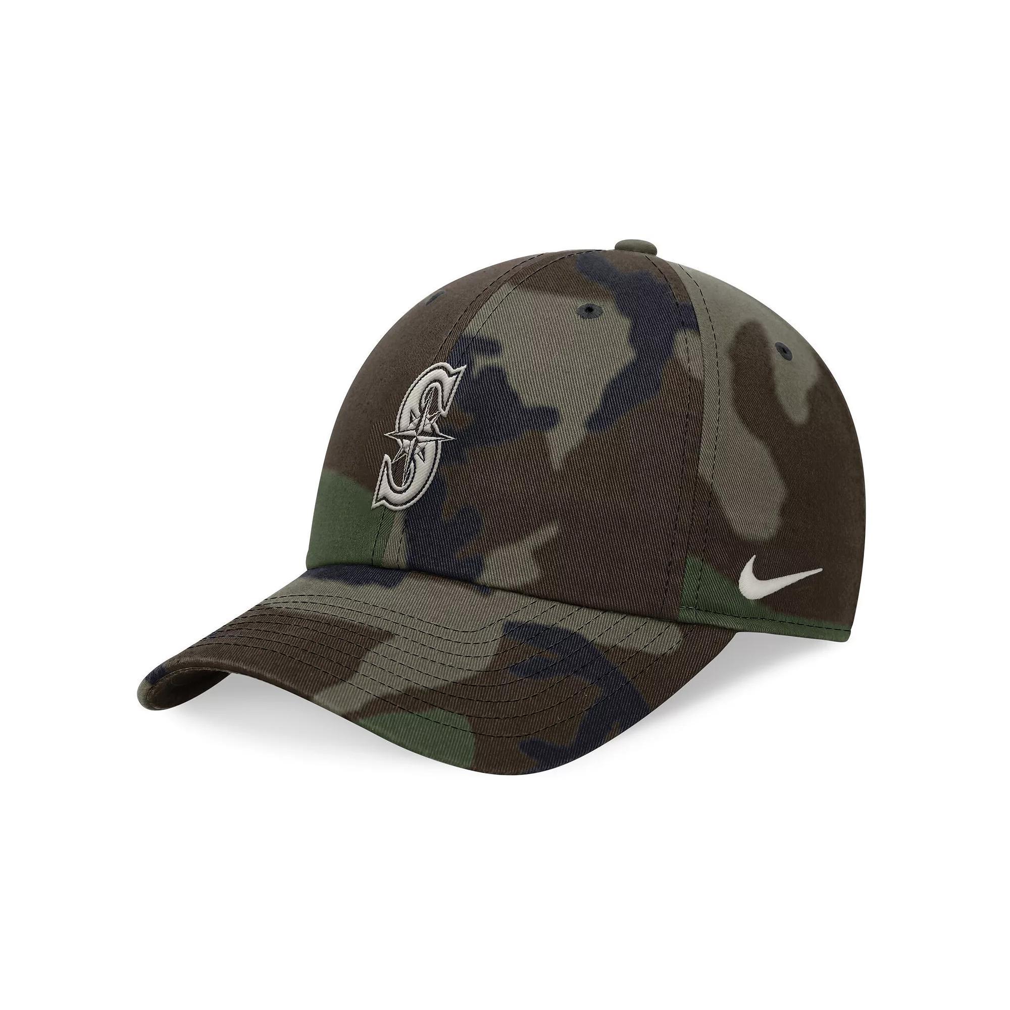 Men's Nike Camo Seattle Mariners Club Adjustable Hat, Size: Medium/Large, Green Product Image