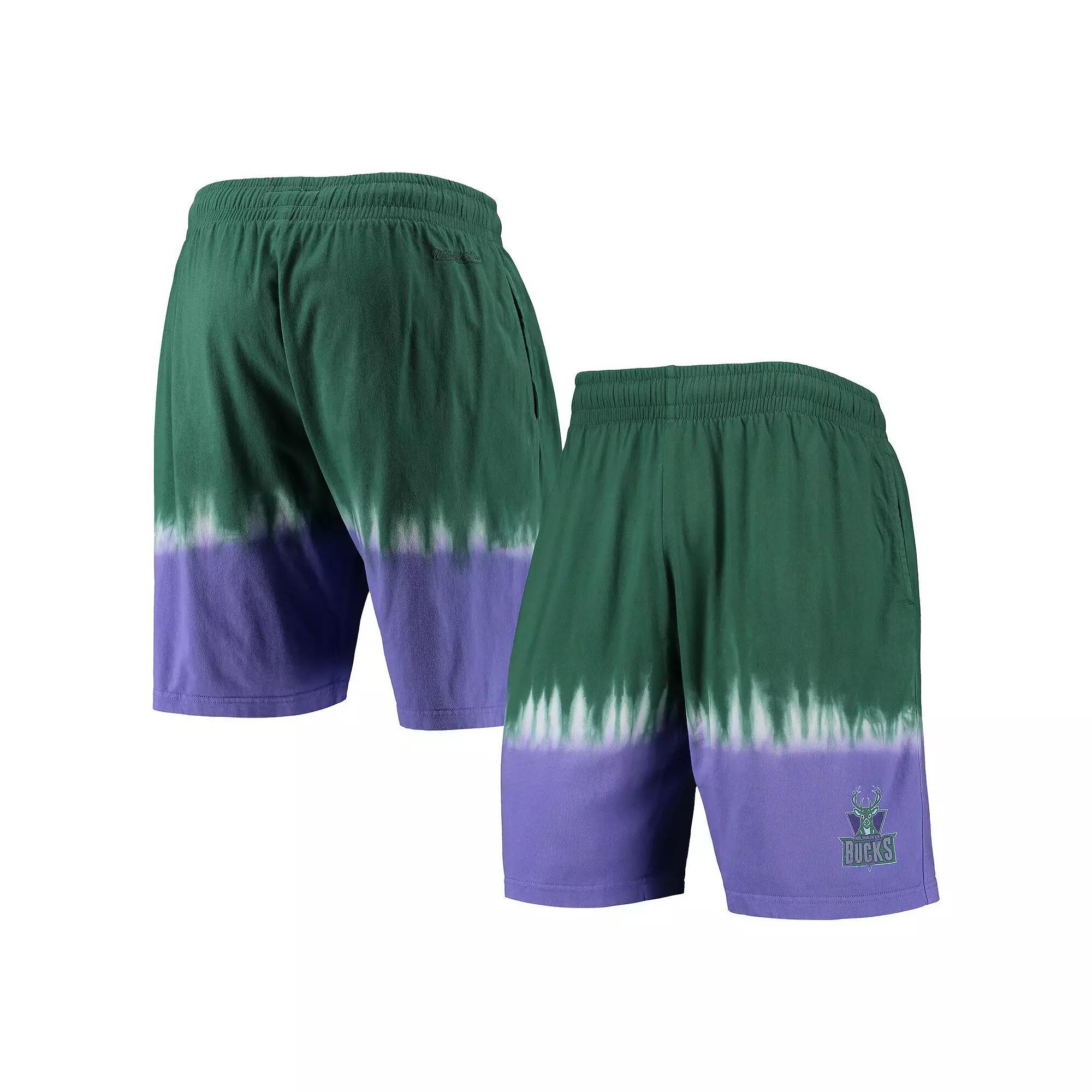 Men's Mitchell & Ness Green/Purple Milwaukee Bucks Hardwood Classic Authentic Shorts, Size: Large Product Image