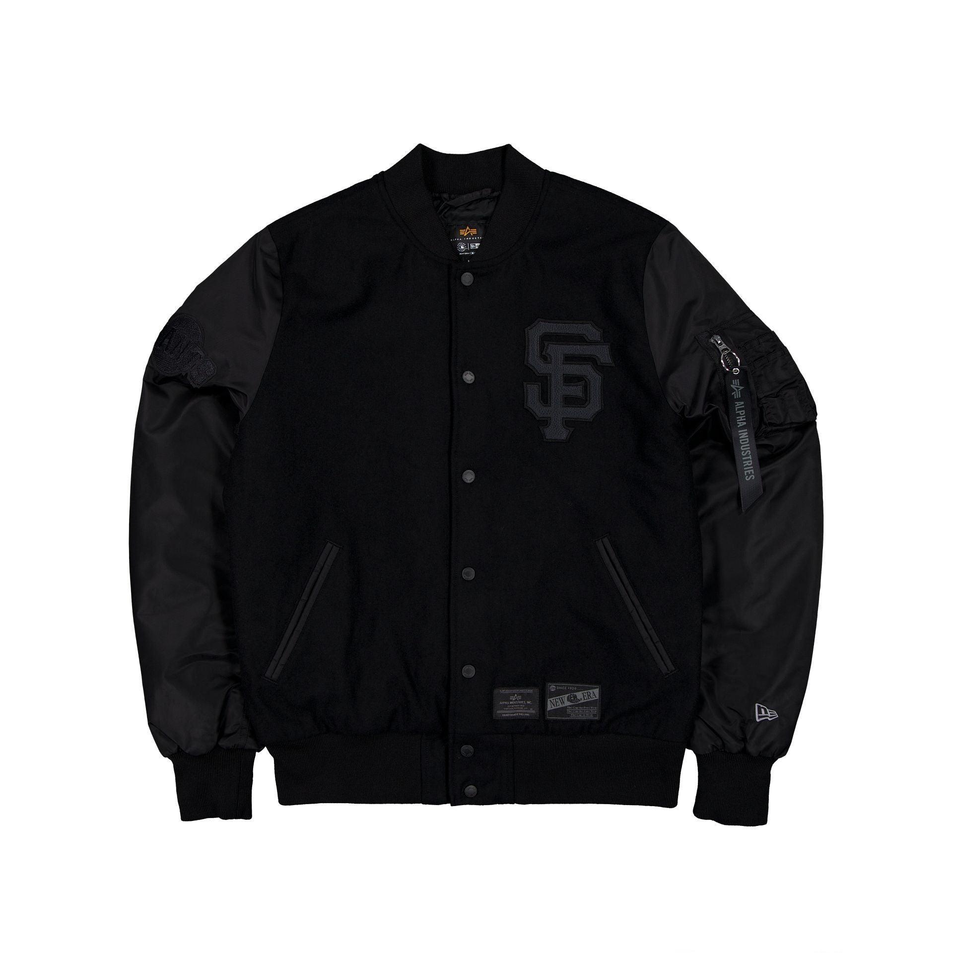 Alpha Industries x San Francisco Giants MA-1 Wool Varsity Jacket Black Male Product Image