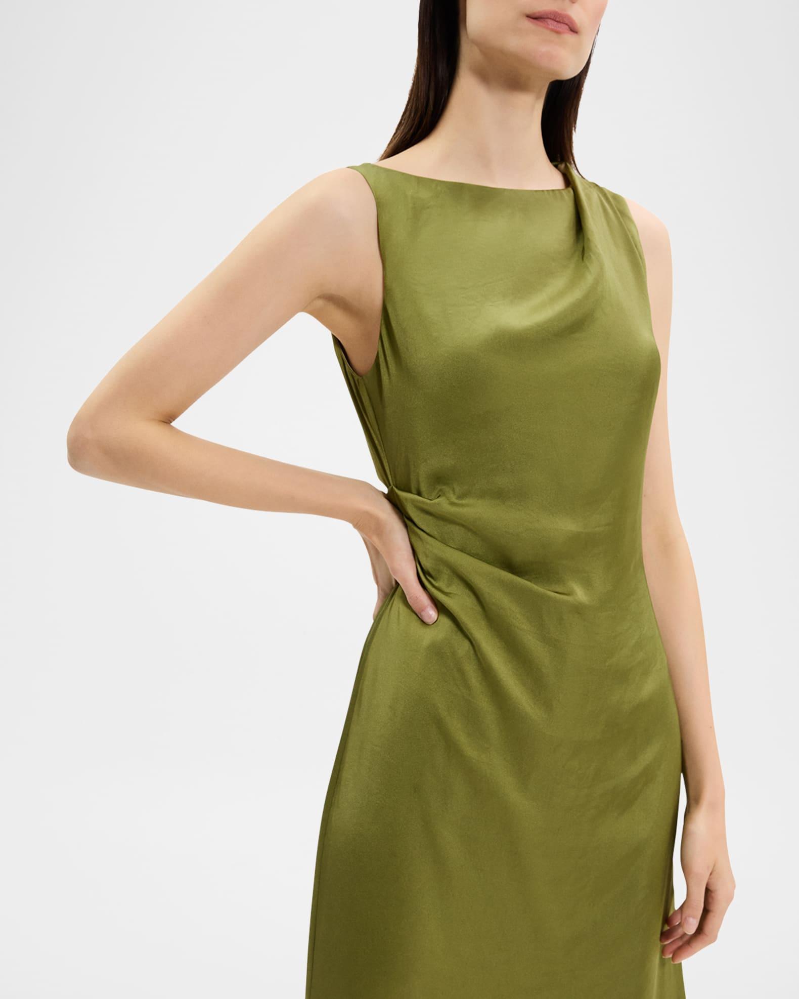 Fitted Drape Midi Dress  Product Image
