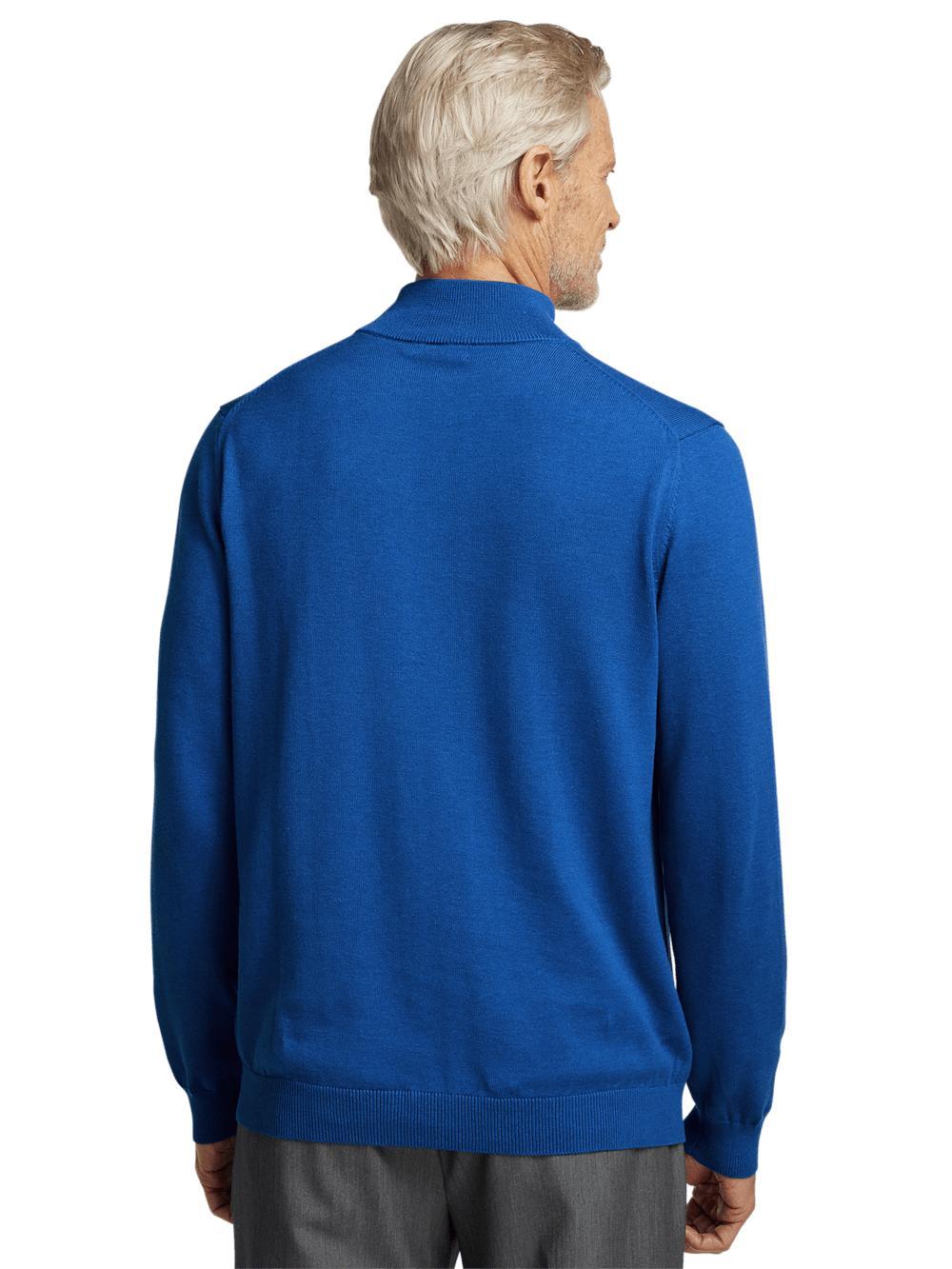 Supima Cotton Mock Neck Sweater - Blue Product Image