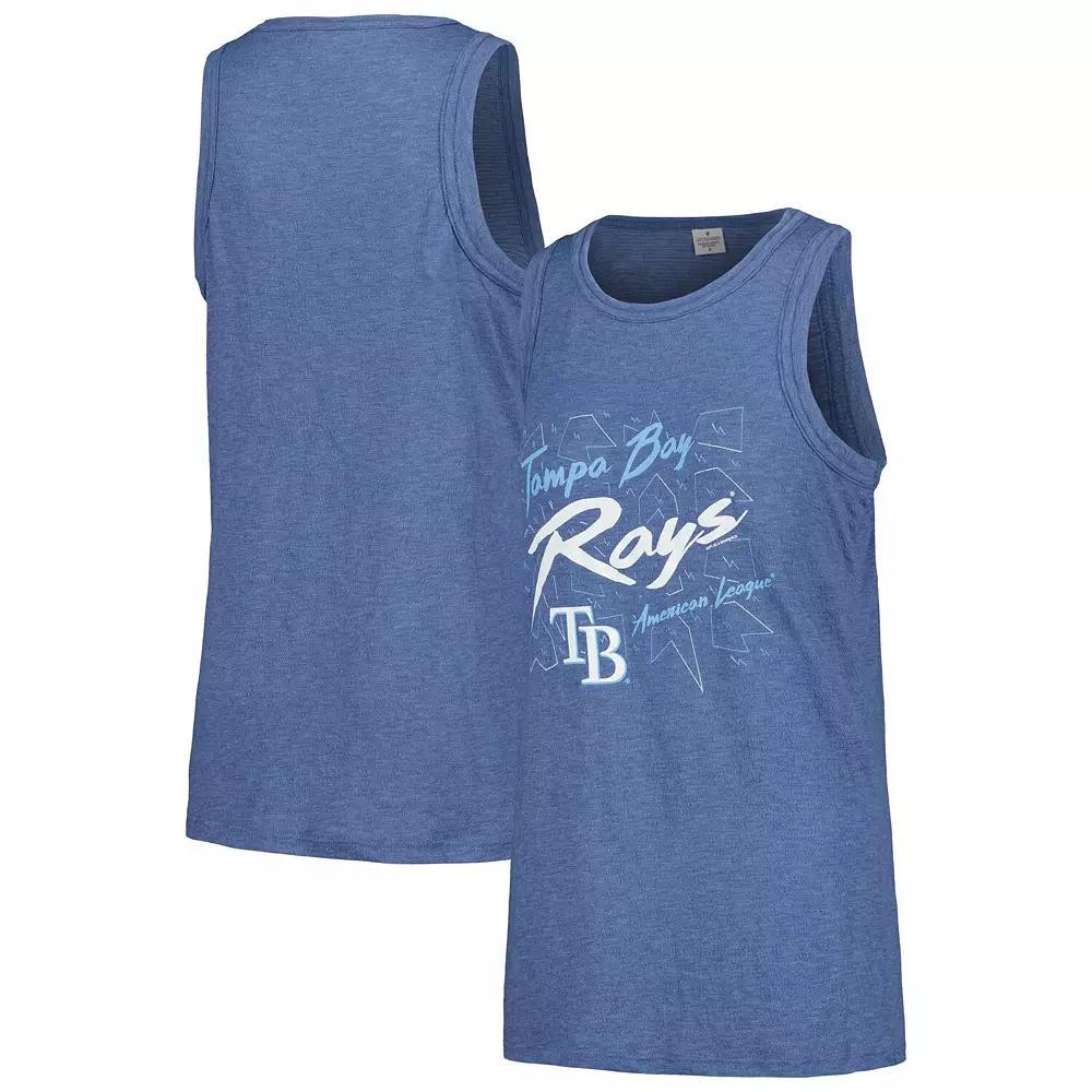 Women's Soft as a Grape Navy Tampa Bay Rays Gauze High Neck Tank Top, Size: Large, Blue Product Image