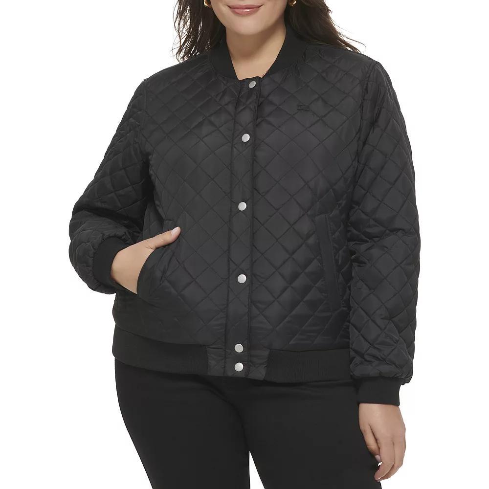 Plus Size Levis Quilted Sherpa Diamond Bomber Jacket, Womens Product Image