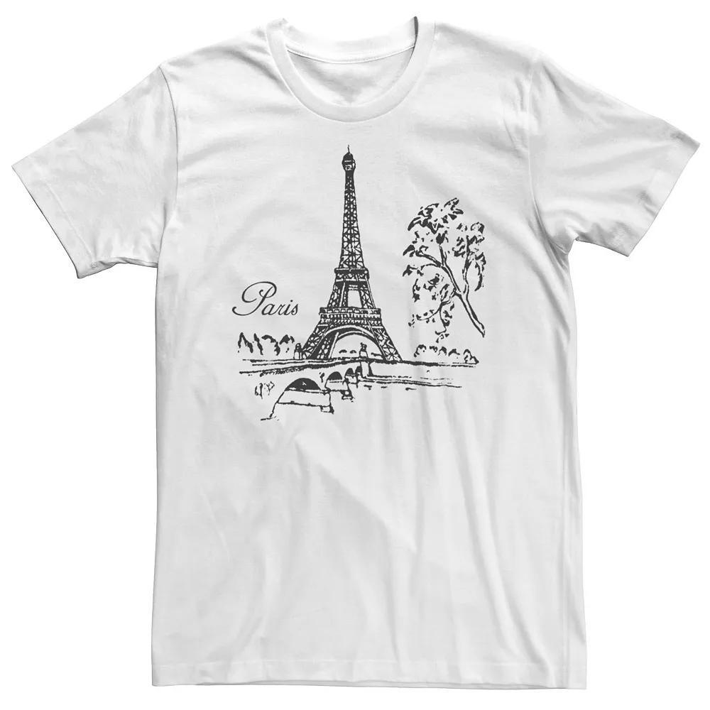Big & Tall Paris Eiffel Tower Line Art Tee, Men's,  Product Image