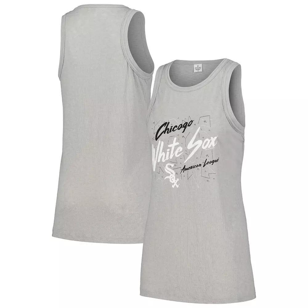 Women's Soft as a Grape Gray Chicago White Sox Gauze High Neck Tank Top,  Product Image