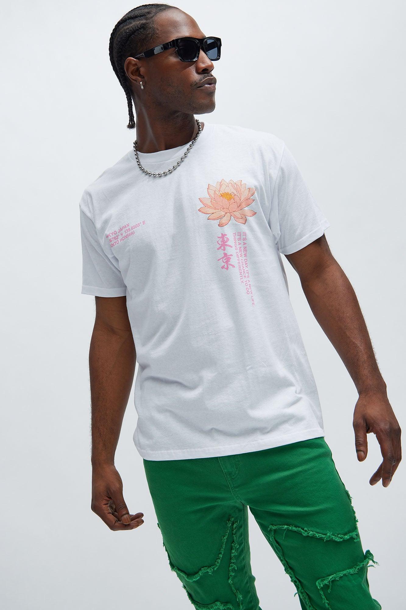 New Beginnings Lotus Short Sleeve Tee - White Product Image