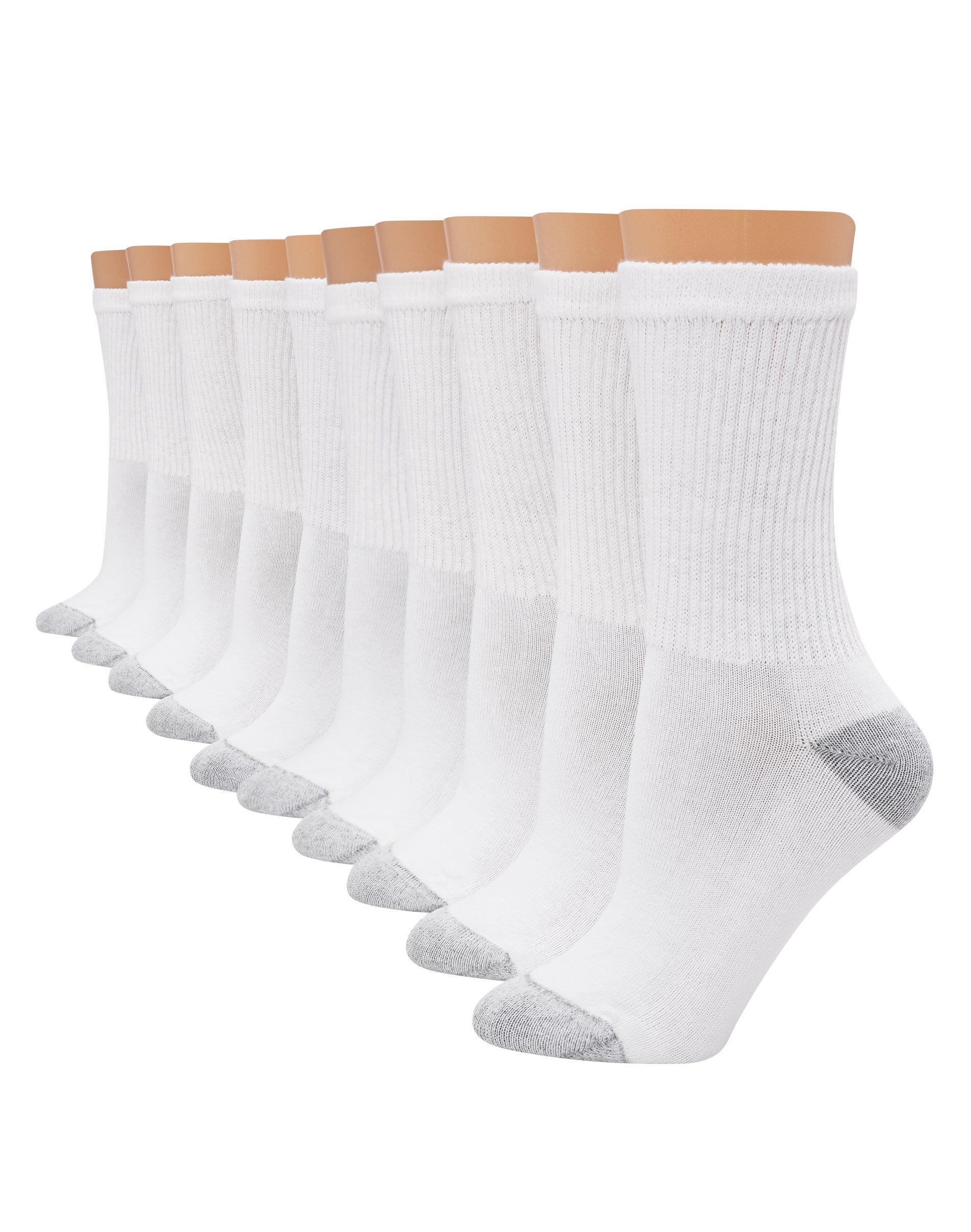 Hanes Womens Athletic Crew Socks, Full Sole Cushion, 10-Pairs Black 5-9 Product Image