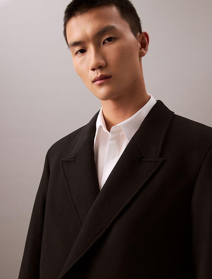 Double-Breasted Brushed Wool Blend Coat Product Image