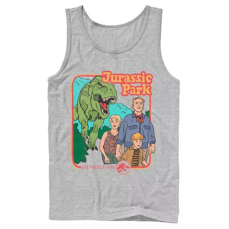 Men's Jurassic Park Vintage Characters Life Finds A Way Tank Top,  Product Image