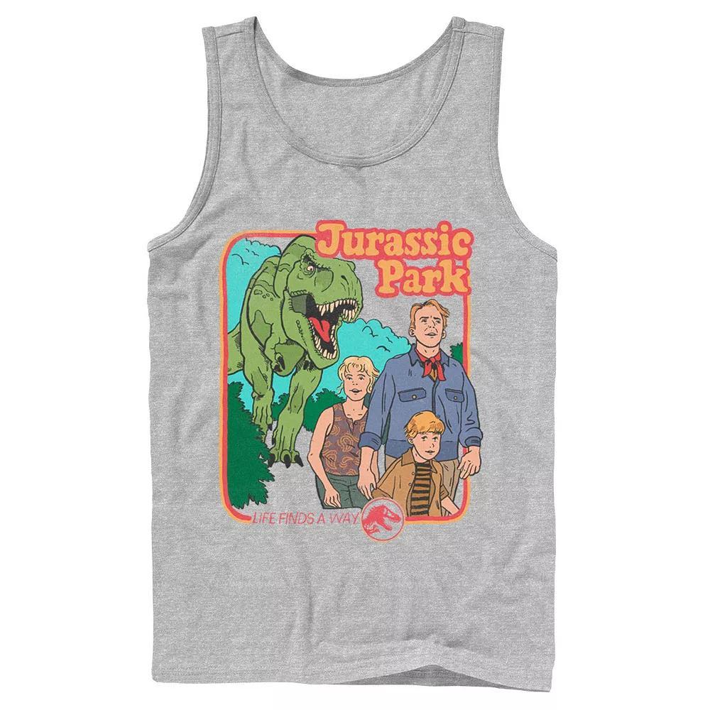 Men's Jurassic Park Vintage Characters Life Finds A Way Tank Top,  Product Image