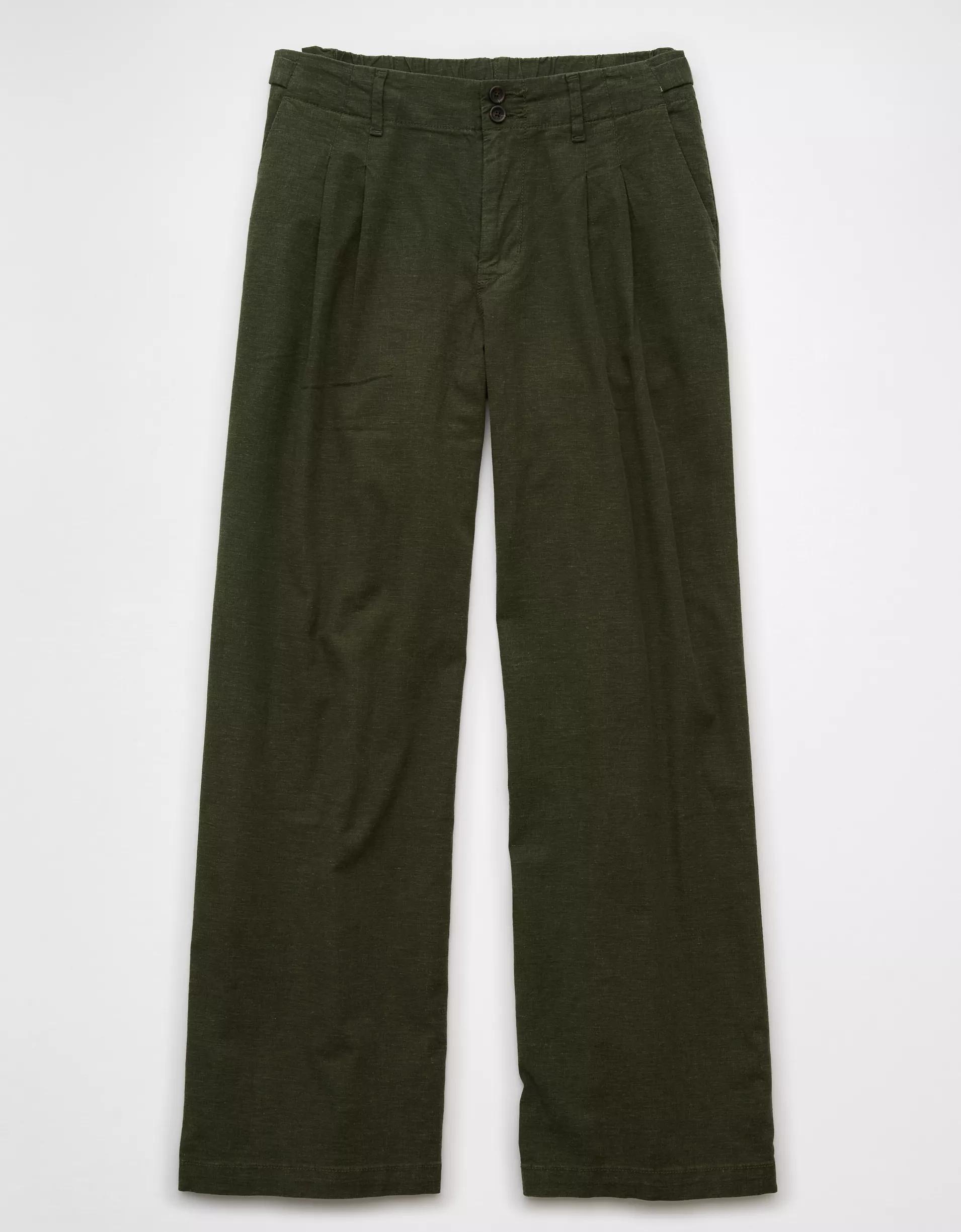 AE Stretch Linen-Blend High-Waisted Wide-Leg Trouser Product Image