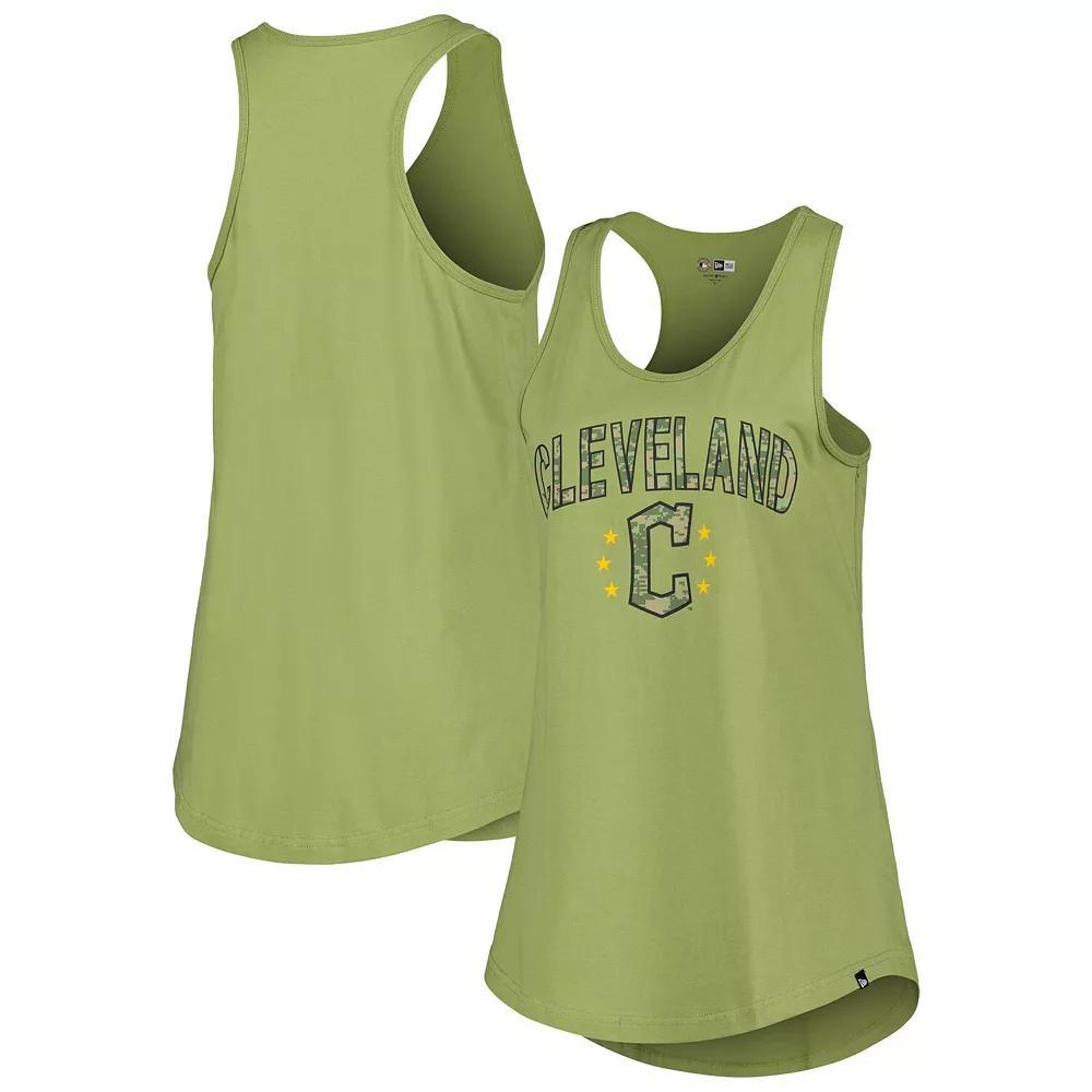 Women's New Era Olive Cleveland Guardians Armed Forces Day Tank Top,  Product Image
