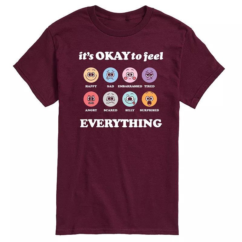 Men's It's Okay to Feel Everything Graphic Tee, Size: XL, Grey Green Product Image