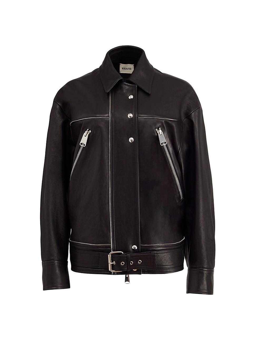 Khaite Herman Leather Moto Jacket Product Image