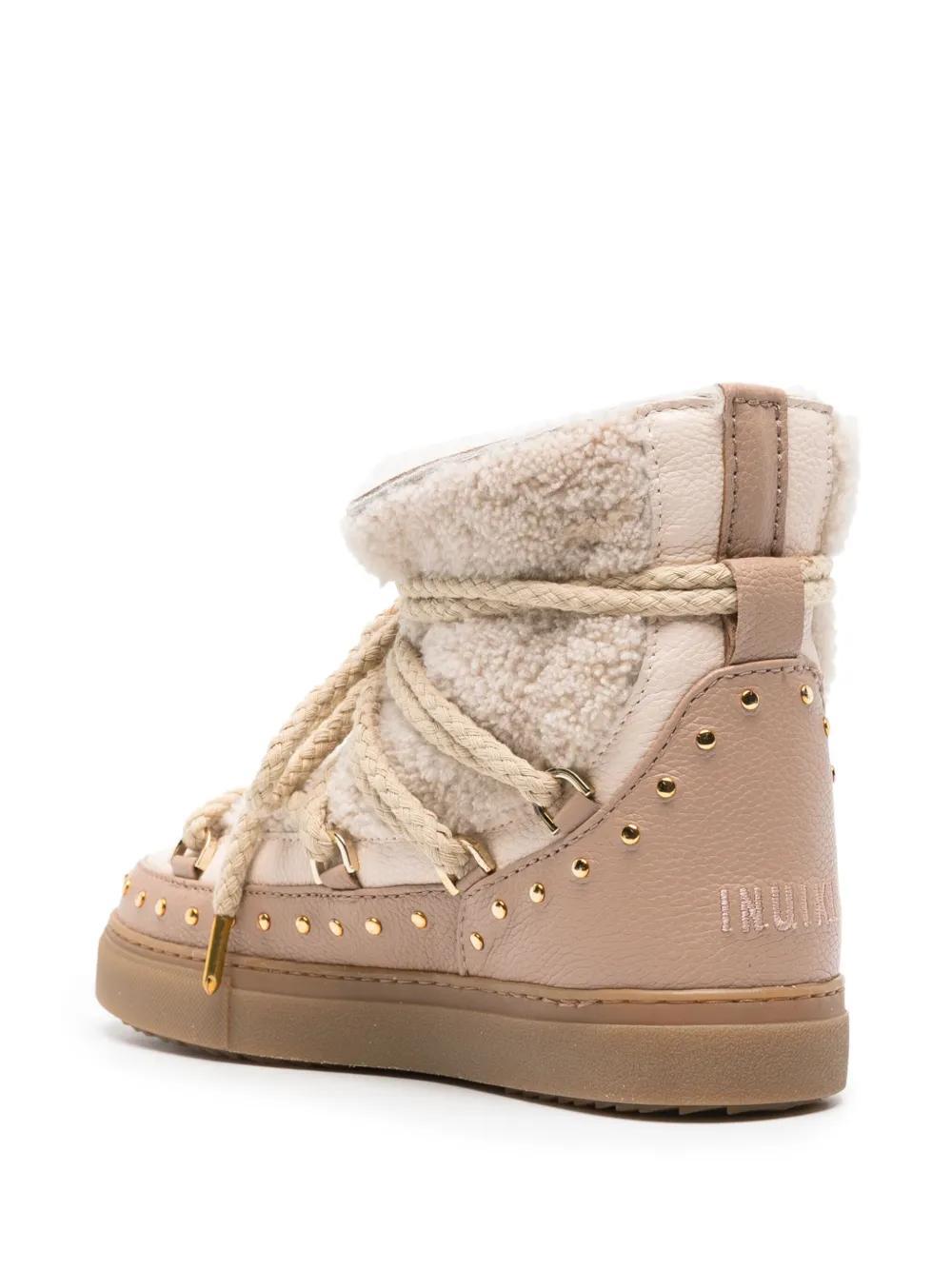 shearling lace-up boots Product Image