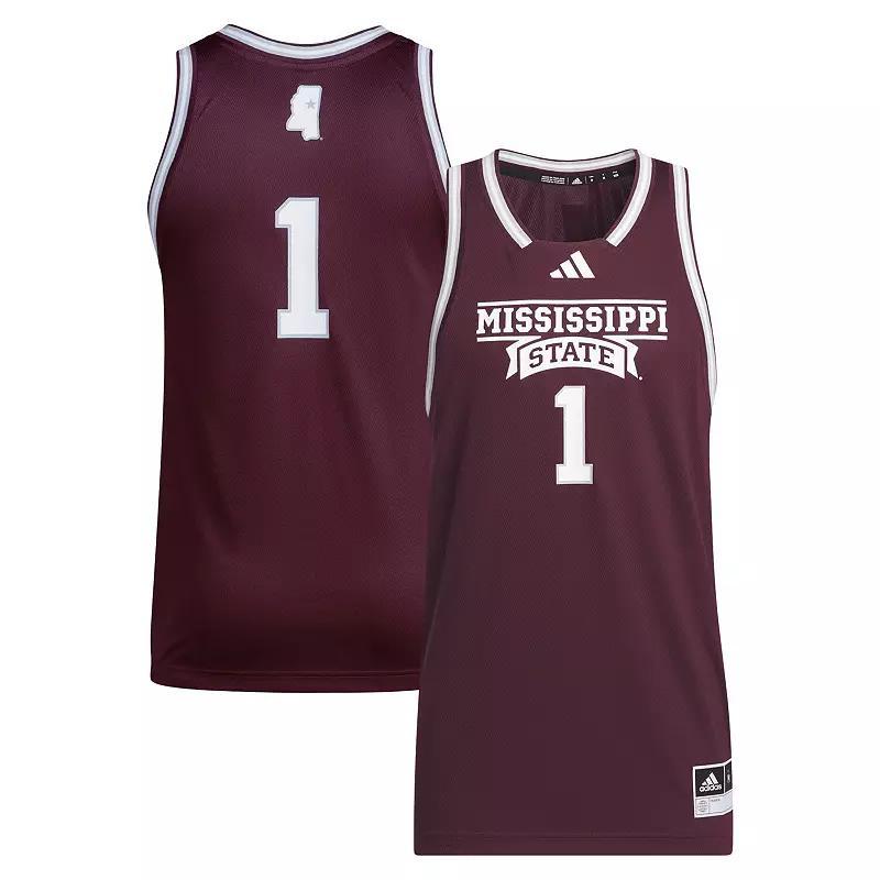 Mens adidas #1 Maroon Mississippi State Bulldogs Swingman Jersey Product Image