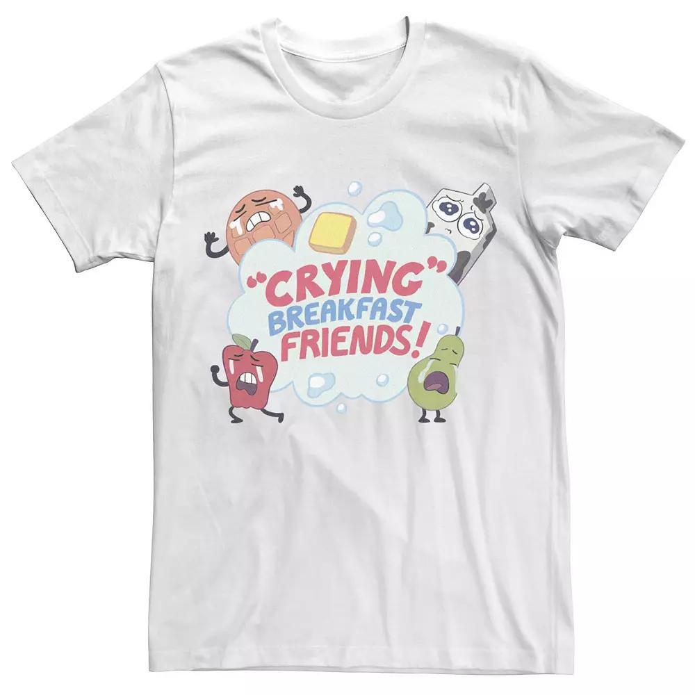 Men's Steven Universe "Crying" Breakfast Friends! Collage Tee, Size: Large, White Product Image