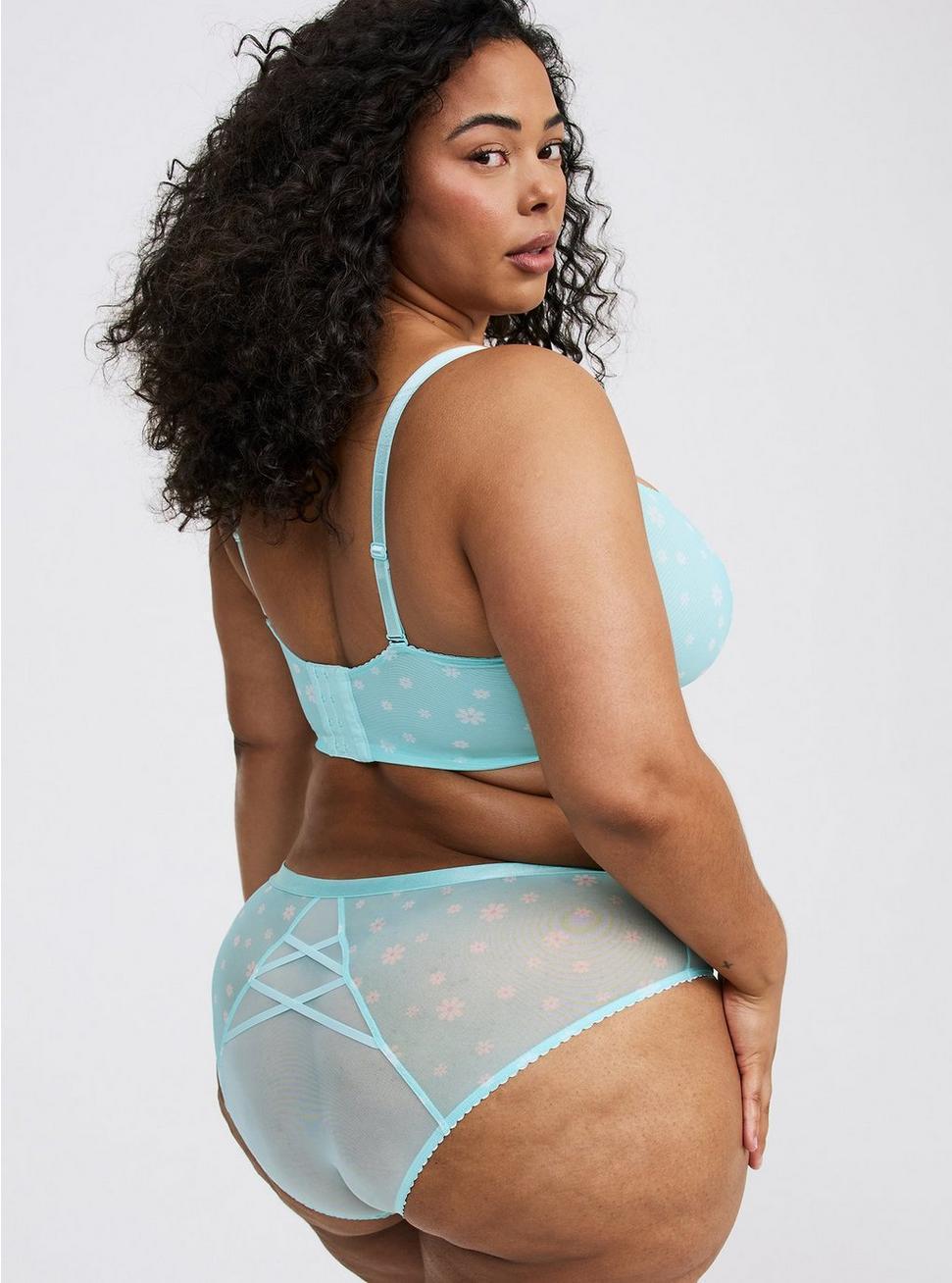 Mid-Rise Hipster Printed Mesh Panty Product Image