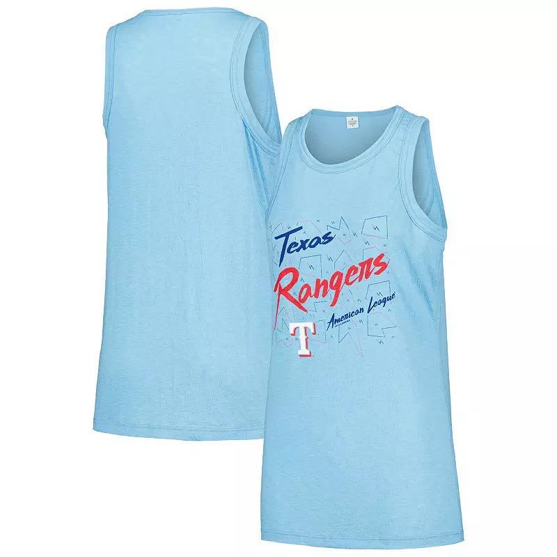 Women's Soft as a Grape Light Blue Texas Rangers Gauze High Neck Tank Top, Size: 2XL Product Image