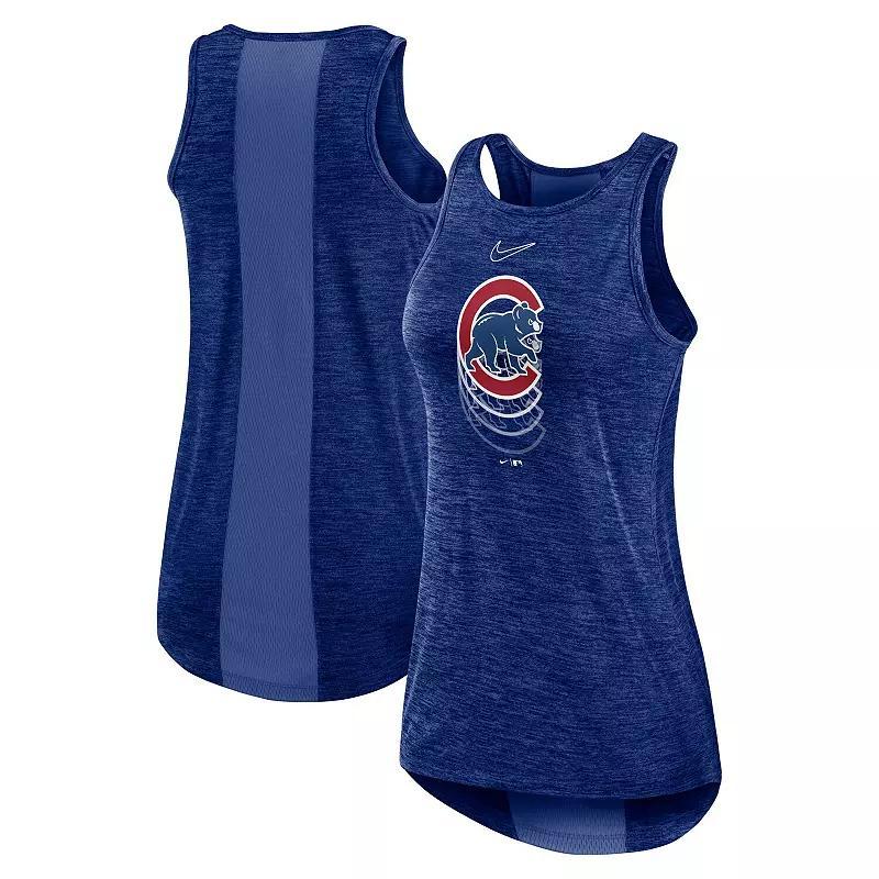 Womens Nike Royal Chicago Cubs Logo Fade High Neck Performance Tank Top Product Image