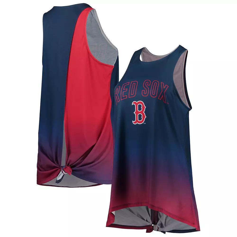 Women's FOCO Navy Boston Red Sox Gradient Tie-Back Racerback Tank Top, Size: Small, Blue Product Image