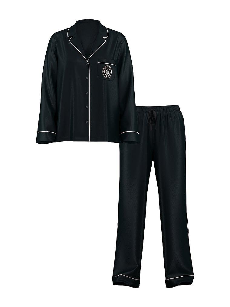 Glazed Satin Long Pajama Set Product Image