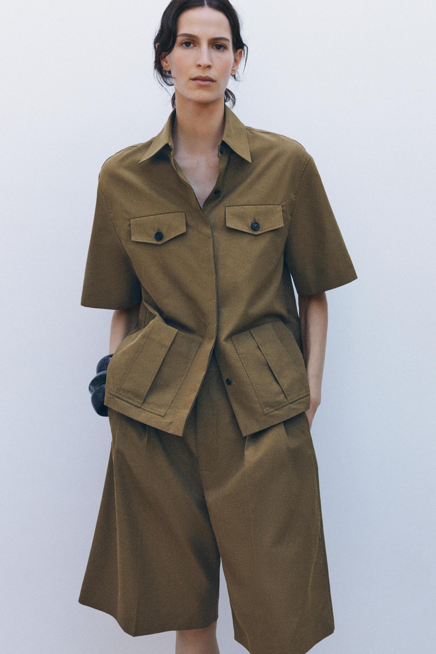 ZW COLLECTION COTTON PLEATED SHORTS Product Image