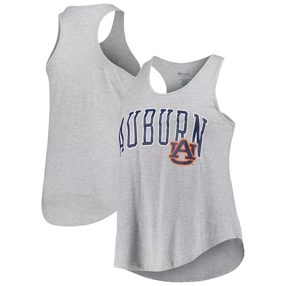 Women's Profile Heather Gray Auburn Tigers Arch Logo Racerback Scoop Neck Tank Top,  Product Image