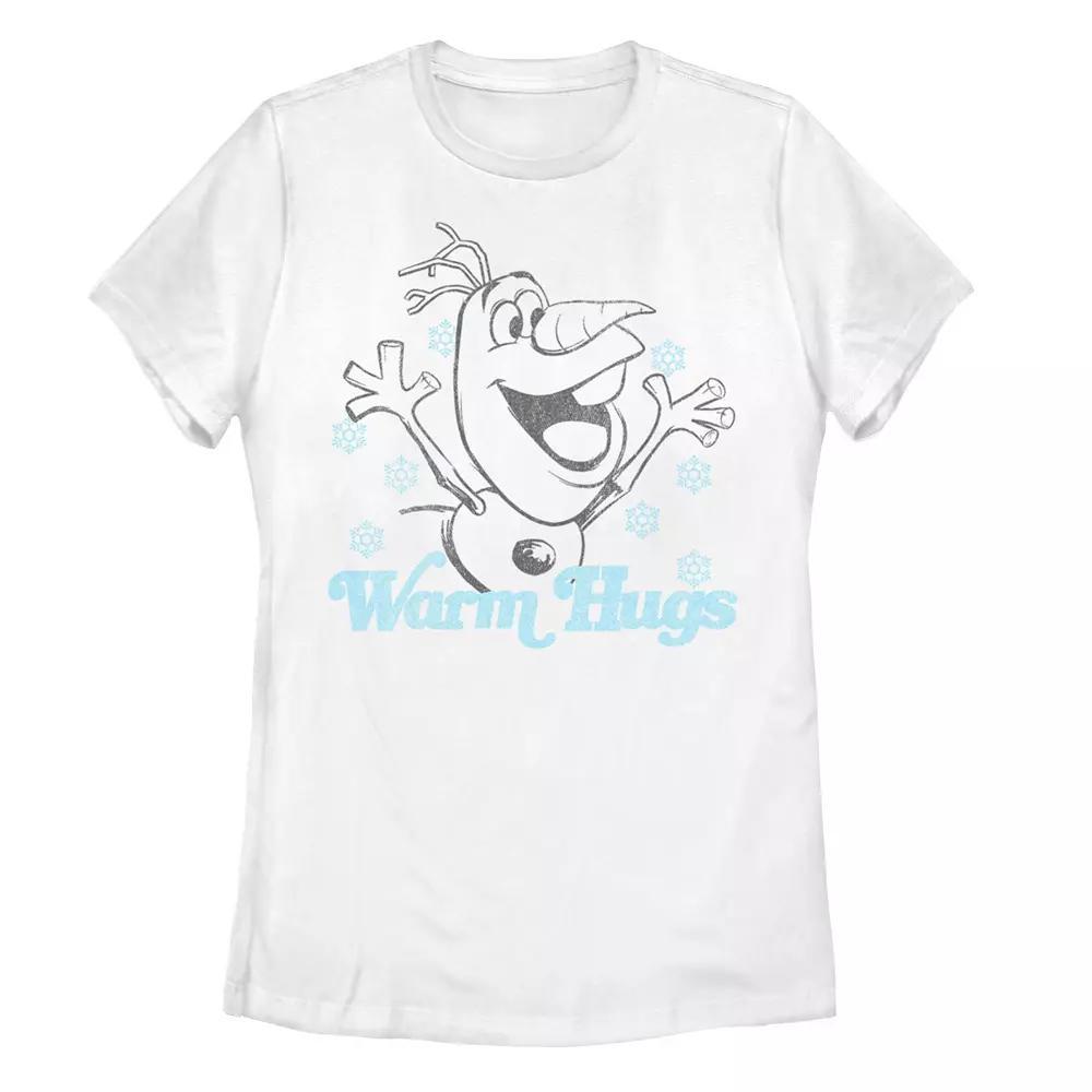 Disneys Frozen Olaf Simple Black Outline Warm Hugs Juniors Graphic Tee, Girls Product Image