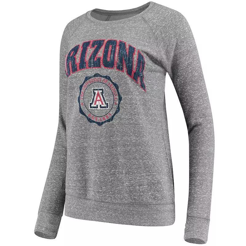 Women's Pressbox Heathered Gray Arizona Wildcats Edith Vintage Knobi Pullover Sweatshirt,  Product Image