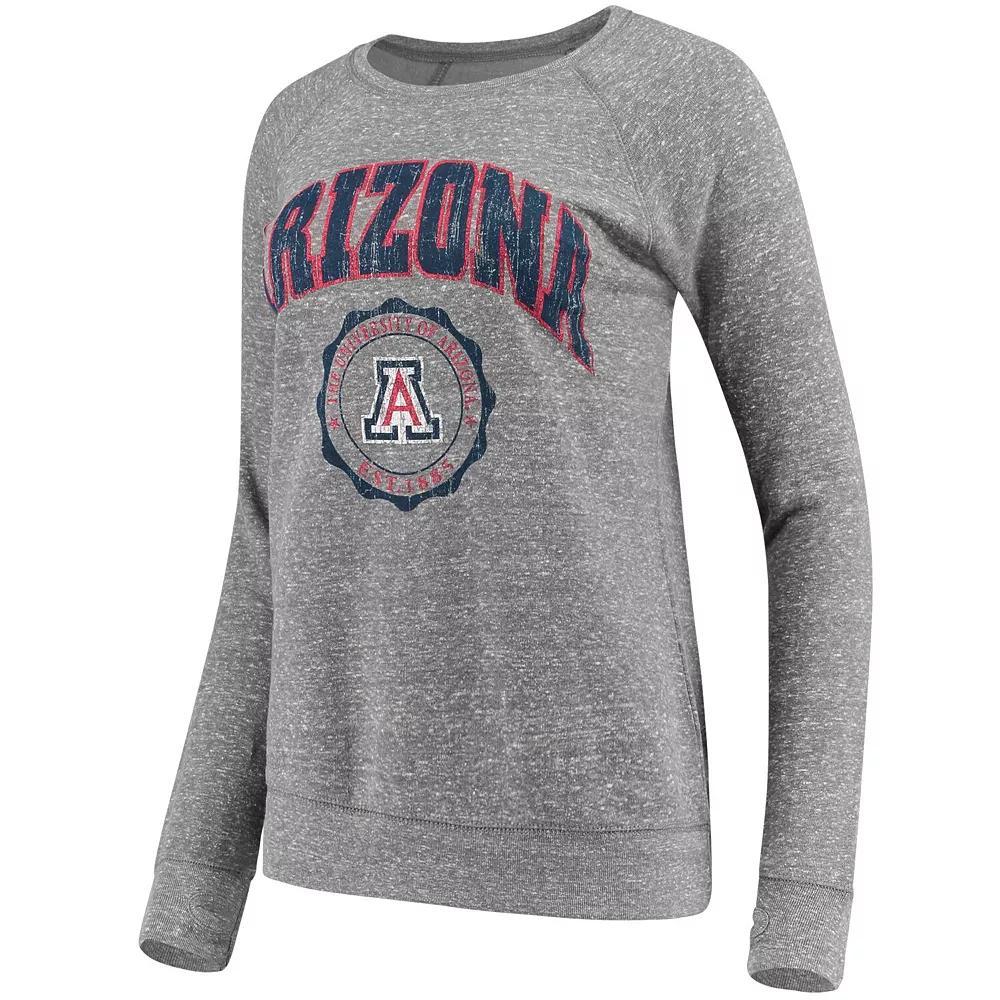 Women's Pressbox Heathered Gray Arizona Wildcats Edith Vintage Knobi Pullover Sweatshirt,  Product Image