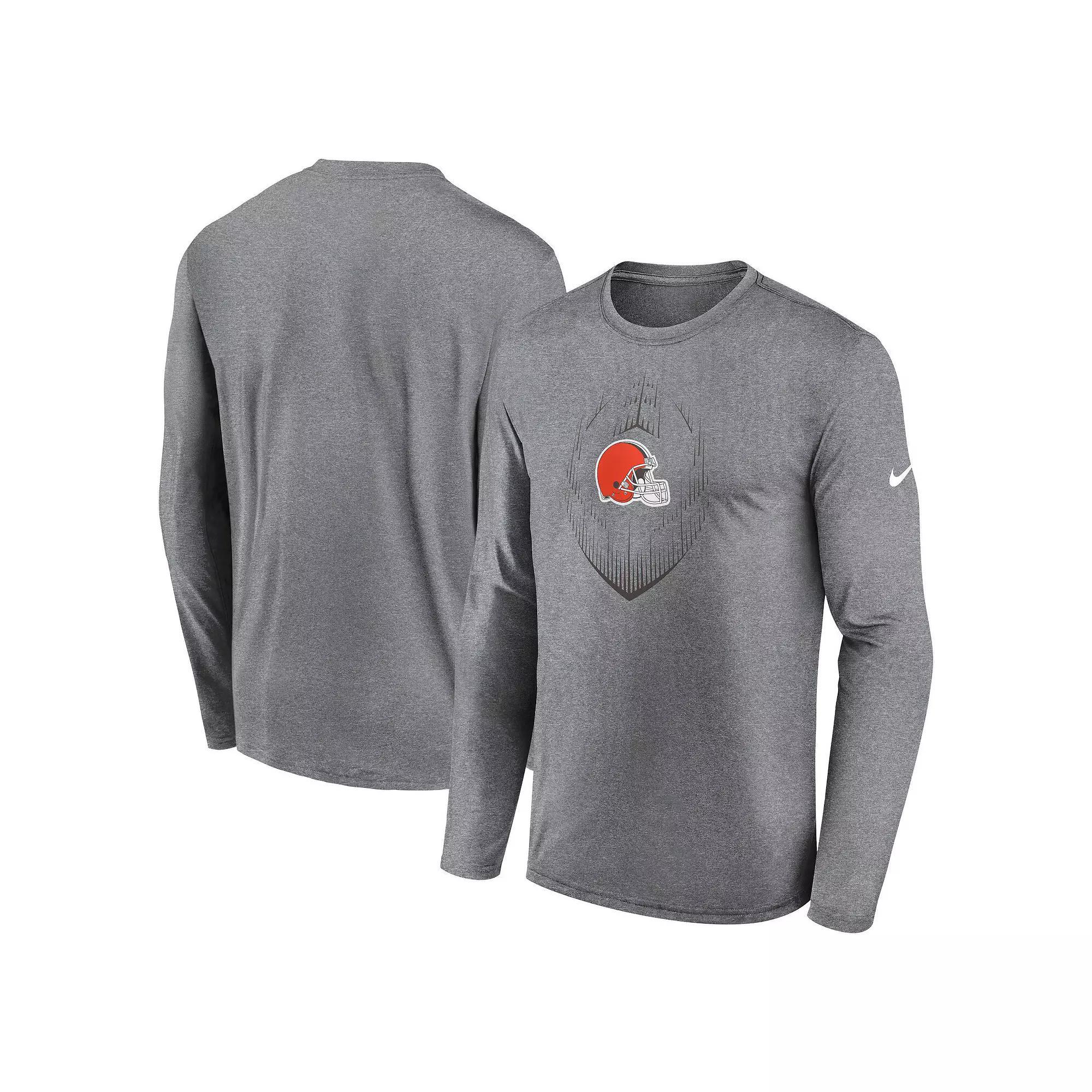Men's Nike Heather Gray Houston Texans Legend Icon Long Sleeve T-Shirt,  Product Image