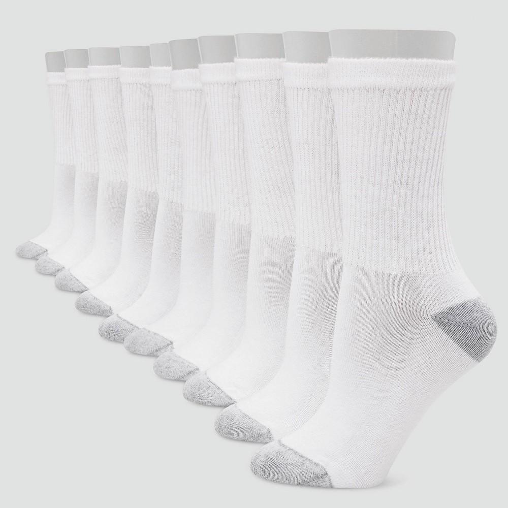 Hanes Womens Athletic Crew Socks, Full Sole Cushion, 10-Pairs Black 5-9 Product Image