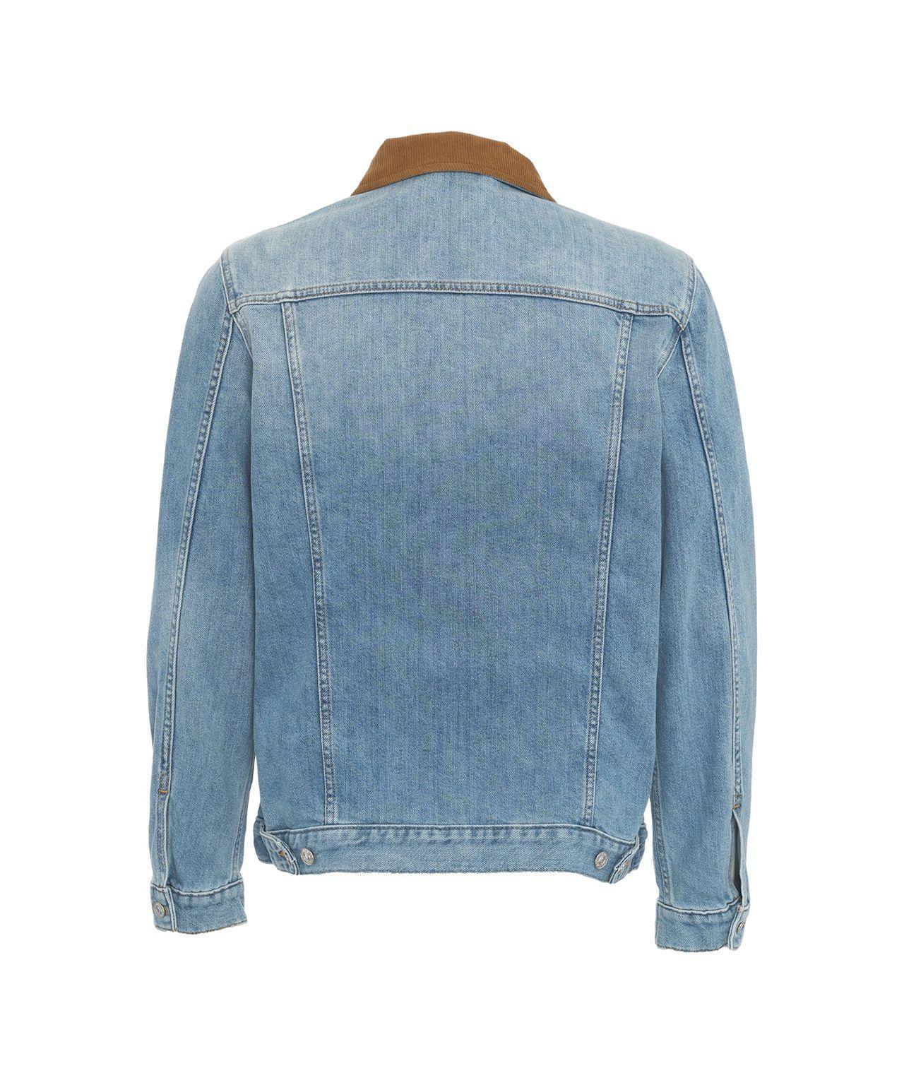 Denim jacket with corduroy collar Product Image