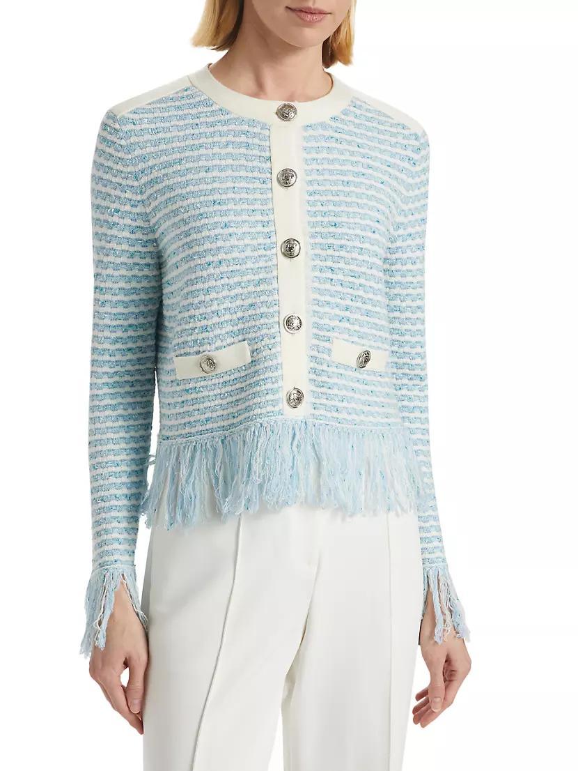 Textured Fringe Knit Jacket Product Image