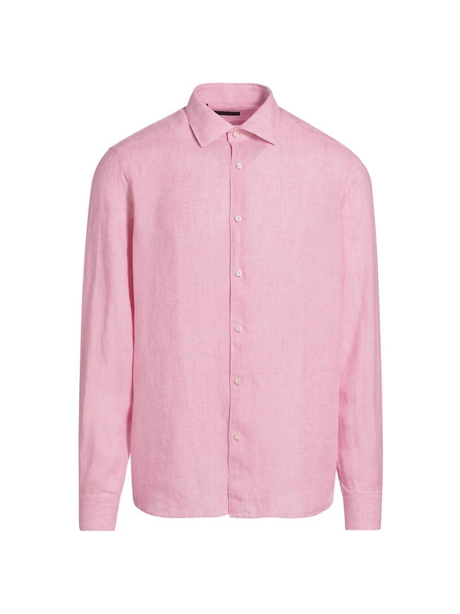 Mens COLLECTION Linen Button-Front Shirt Product Image