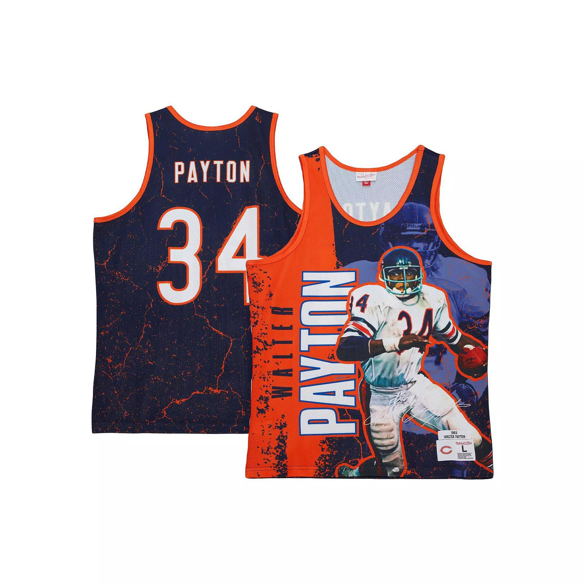 Men's Mitchell & Ness Walter Payton Navy Chicago Bears 1983 Player Burst Tank Top,  Product Image